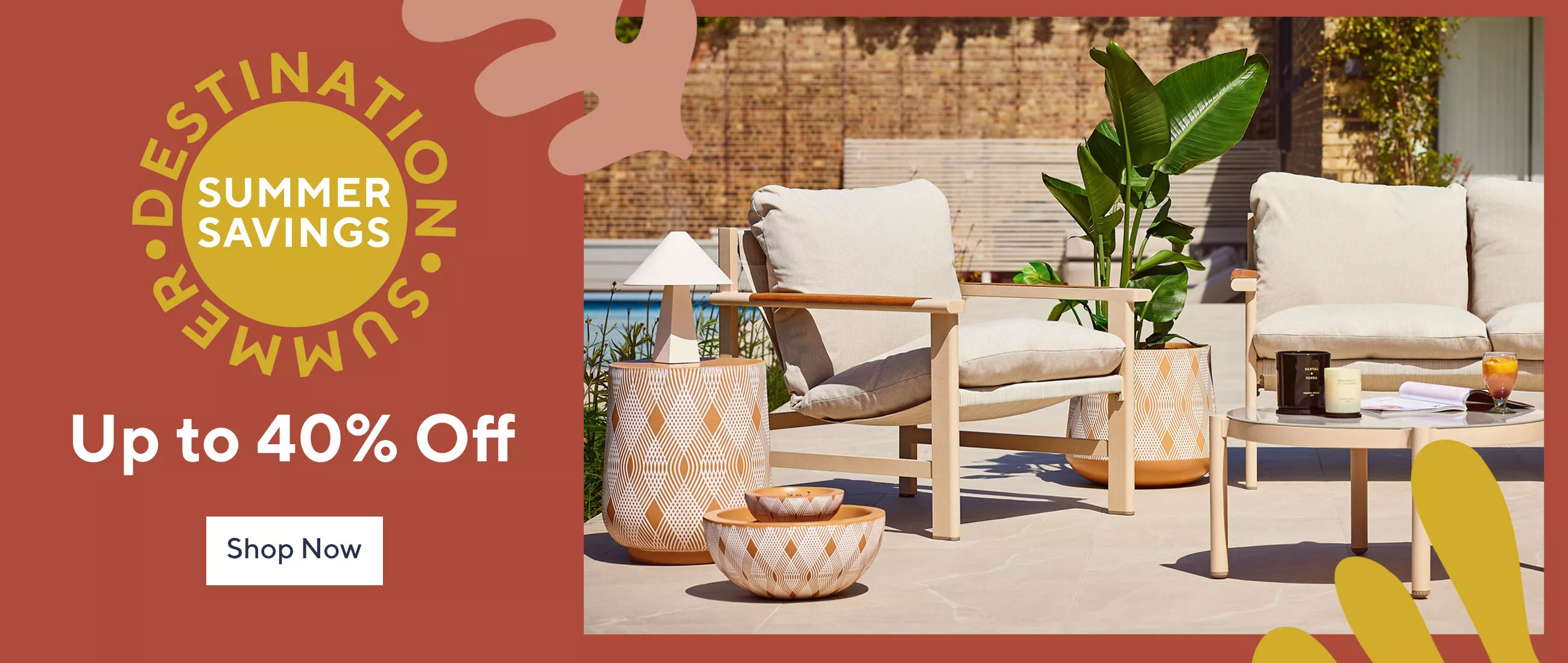 Summer savings with up to 40% off