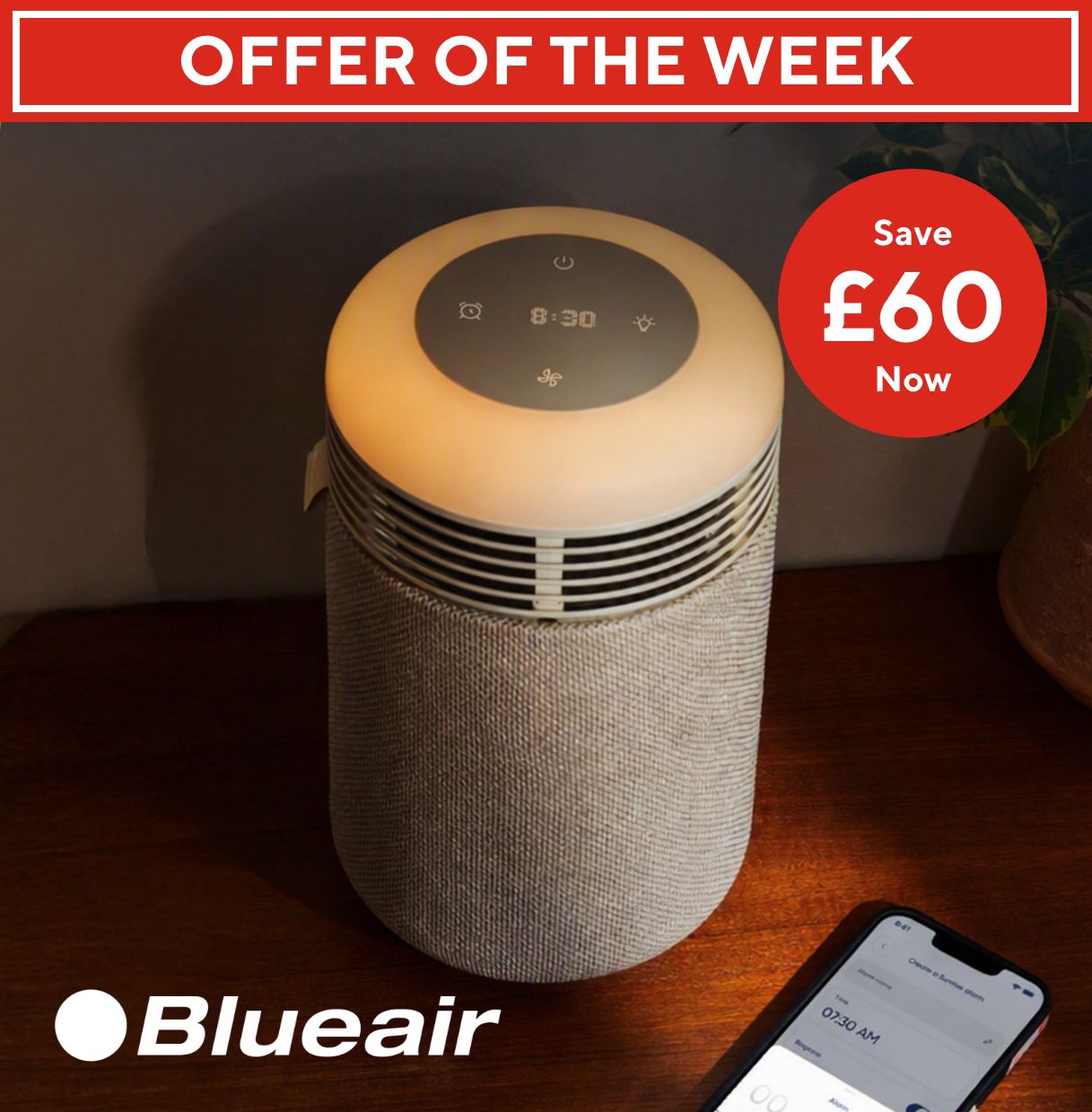 Spread the cost of this Blueair Mini Restful Sunrise Clock Air Purifier