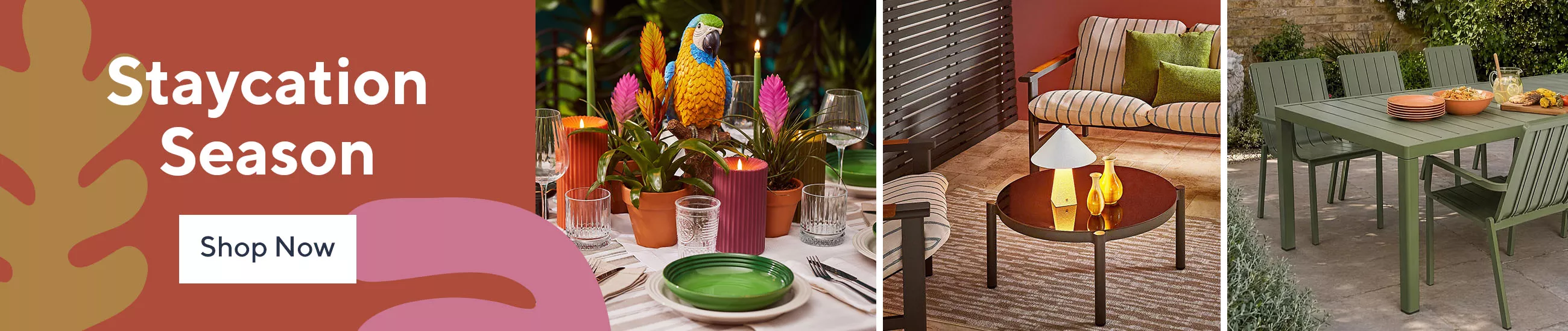 Garden furniture, outdoor lighting and decor