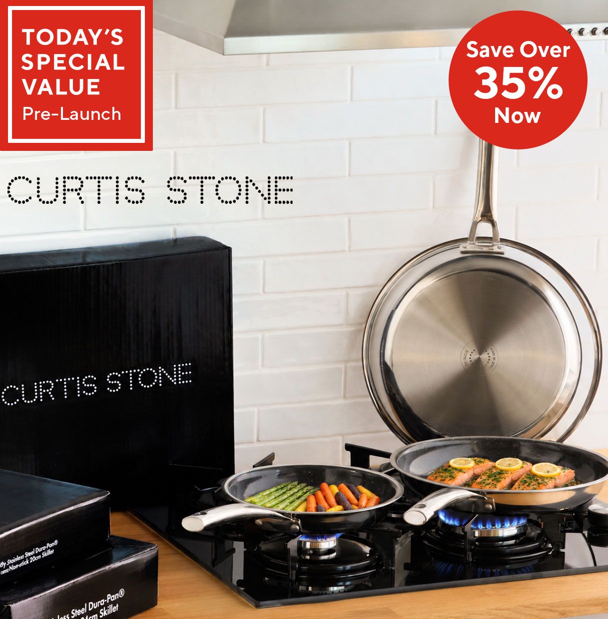 Curtis Stone 3 Piece Tri-Ply Ceramic Coated Cookware Set