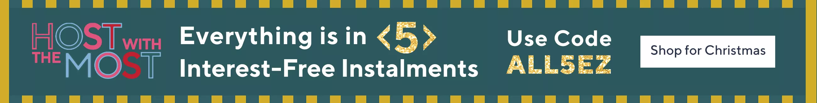 Everything is in 5 interest-free instalments