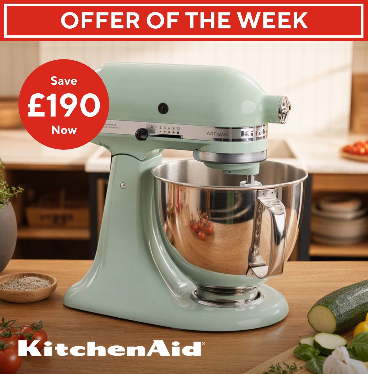 Spread the cost of this KitchenAid Artisan 125 Stand Mixer with 4.8L Bowl