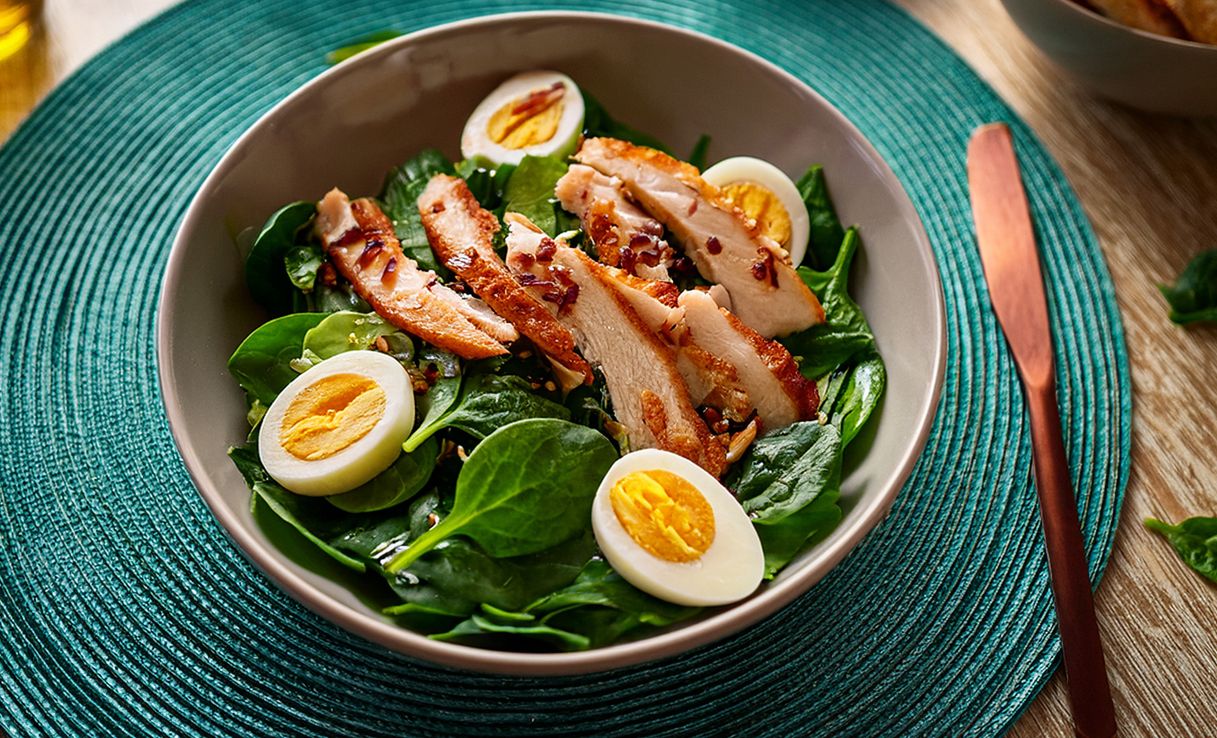 Patrick Hoy's sweet and sour spinach salad