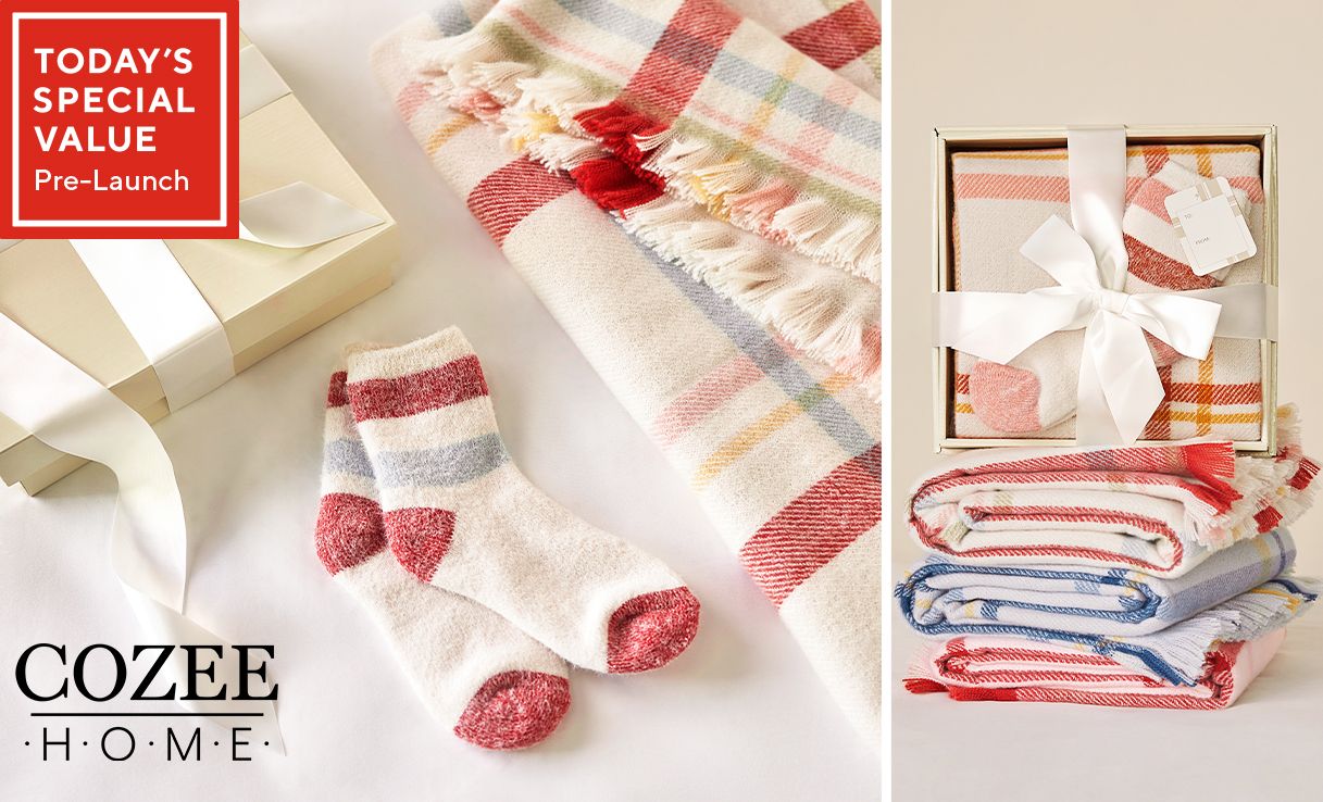Spread the cost of this Cozee Home 'The Gift of Comfort' Throw and Sock Giftbox