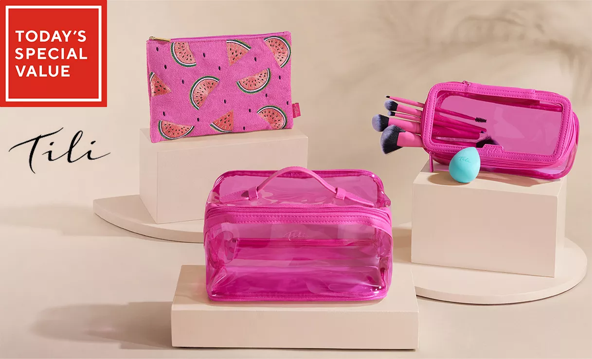 Spread the cost of your choice of the Tili Jelly Organiser Flat Lay Bag, the Tili Make-Up Brush & Sponge Set with Case or the Tili Embroidered Towelling Pouch