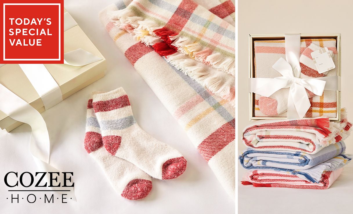 Spread the cost of this Cozee Home 'The Gift of Comfort' Throw and Sock Giftbox