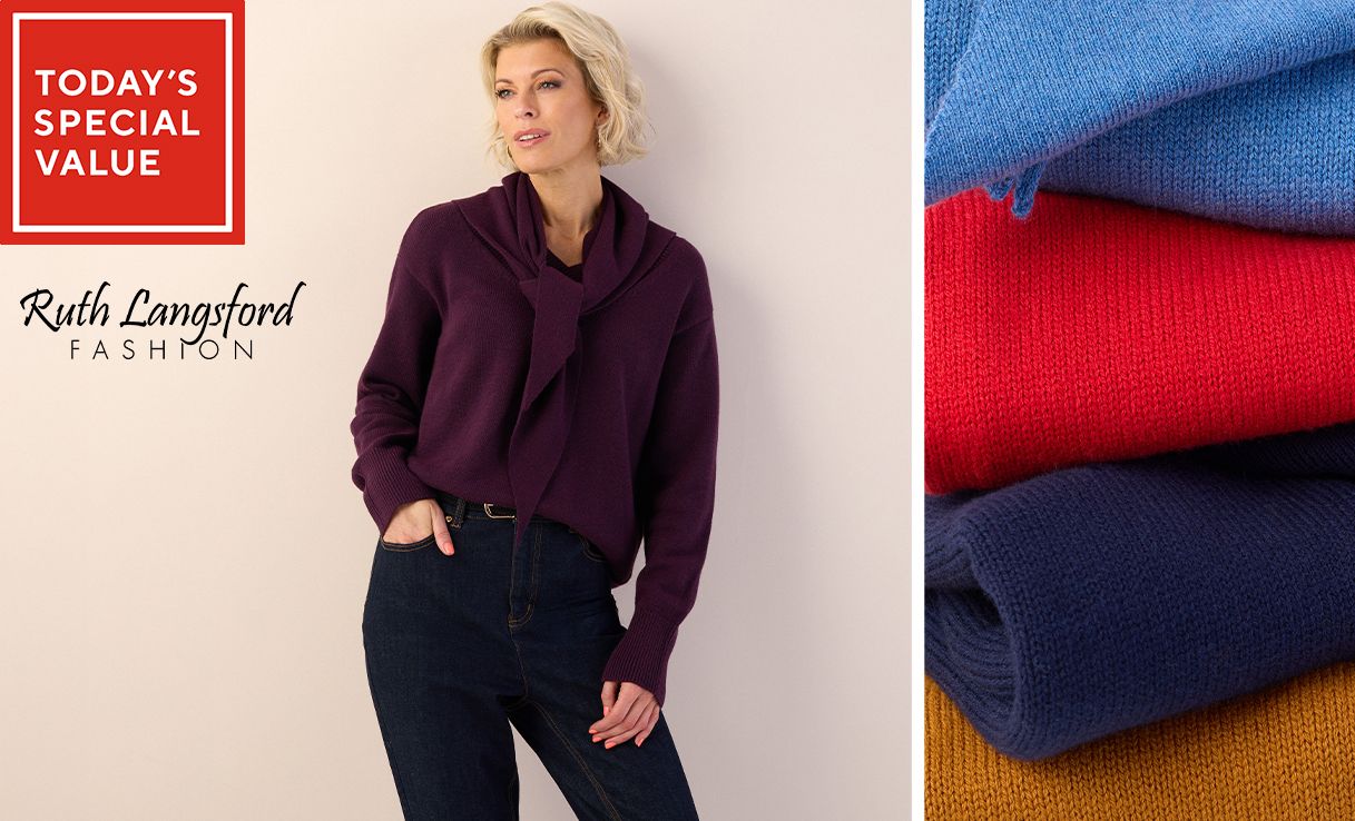 Spread the cost of this Ruth Langsford Cotton Rich Jumper with Scarf
